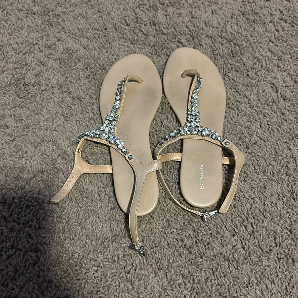 Express rhinestone sandals size 8
